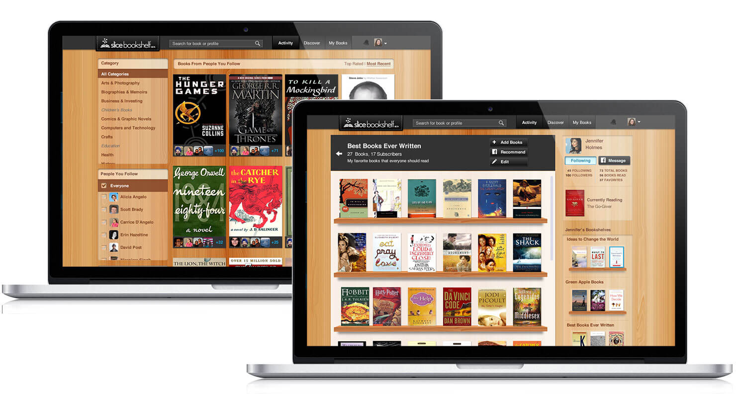 Slice Bookshelf Browse Mobile and Web