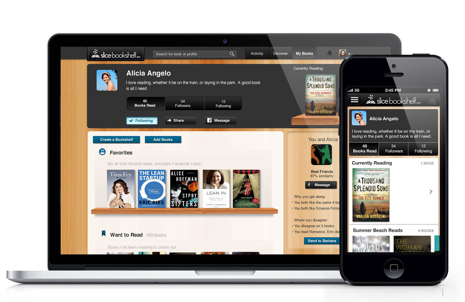 Slice Bookshelf Profile Mobile and Web