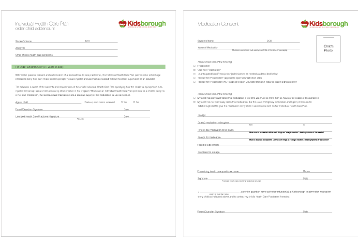 Kidsborough Medical Forms