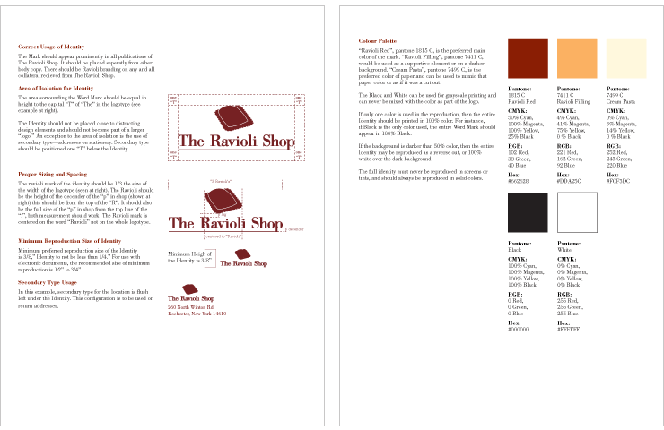 The Ravioli Shop Standards Manual